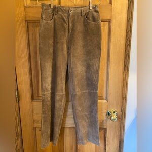 Brandon Thomas petite women’s suede leather pants